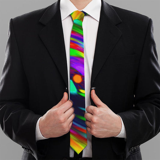 Colorful Spiral Trippy Print Necktie