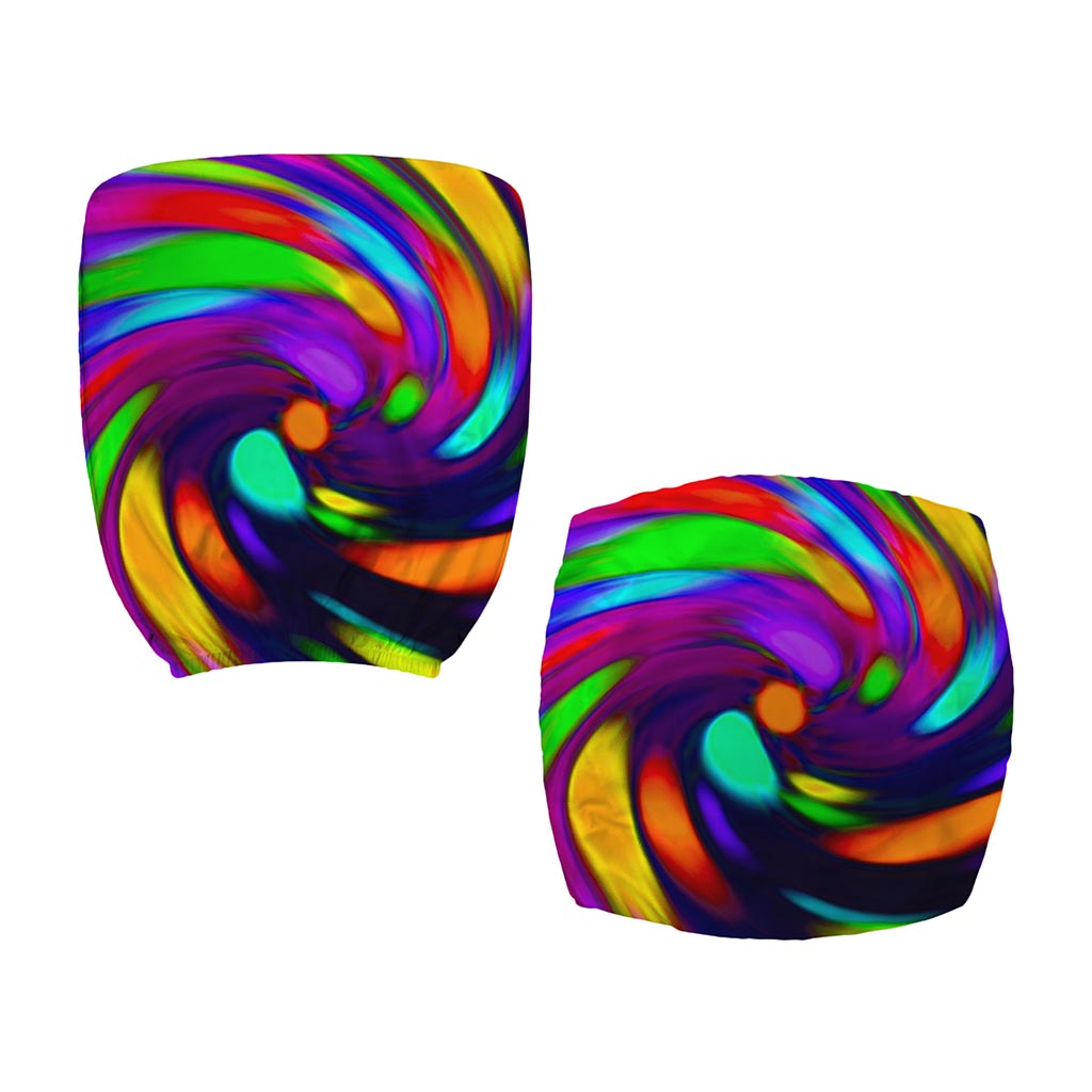 Colorful Spiral Trippy Print Office Chair Cover