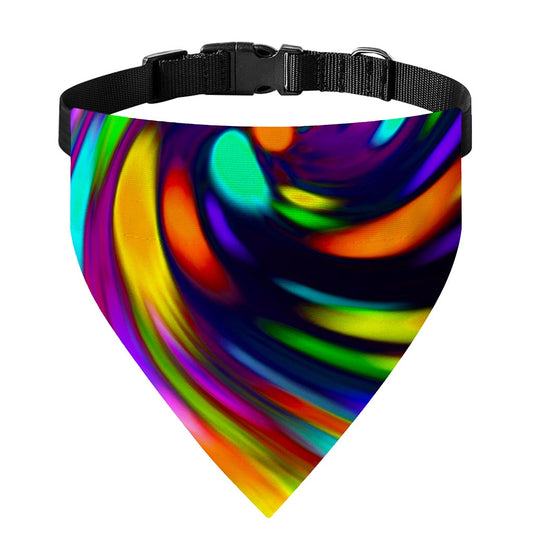 Colorful Spiral Trippy Print Over The Collar Dog Bandana