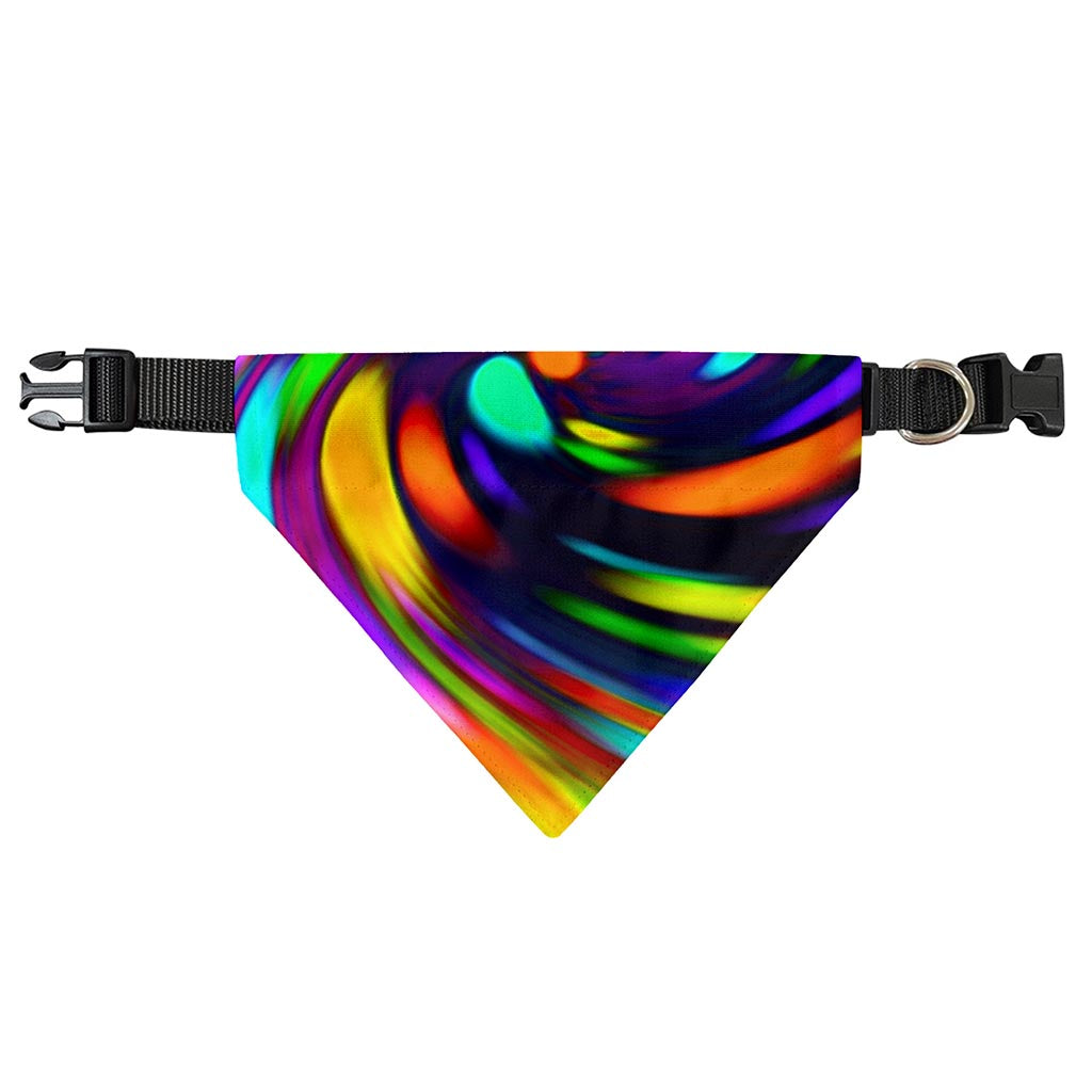 Colorful Spiral Trippy Print Over The Collar Dog Bandana