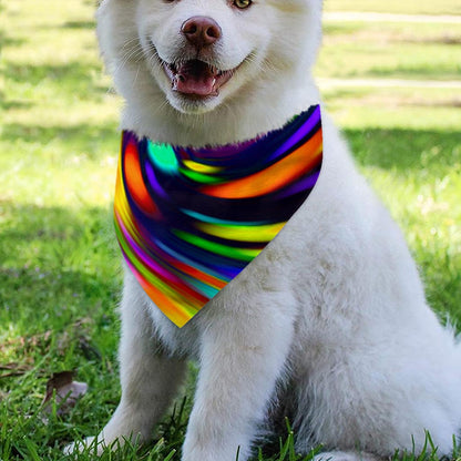 Colorful Spiral Trippy Print Over The Collar Dog Bandana
