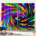 Colorful Spiral Trippy Print Pencil Pleat Curtains