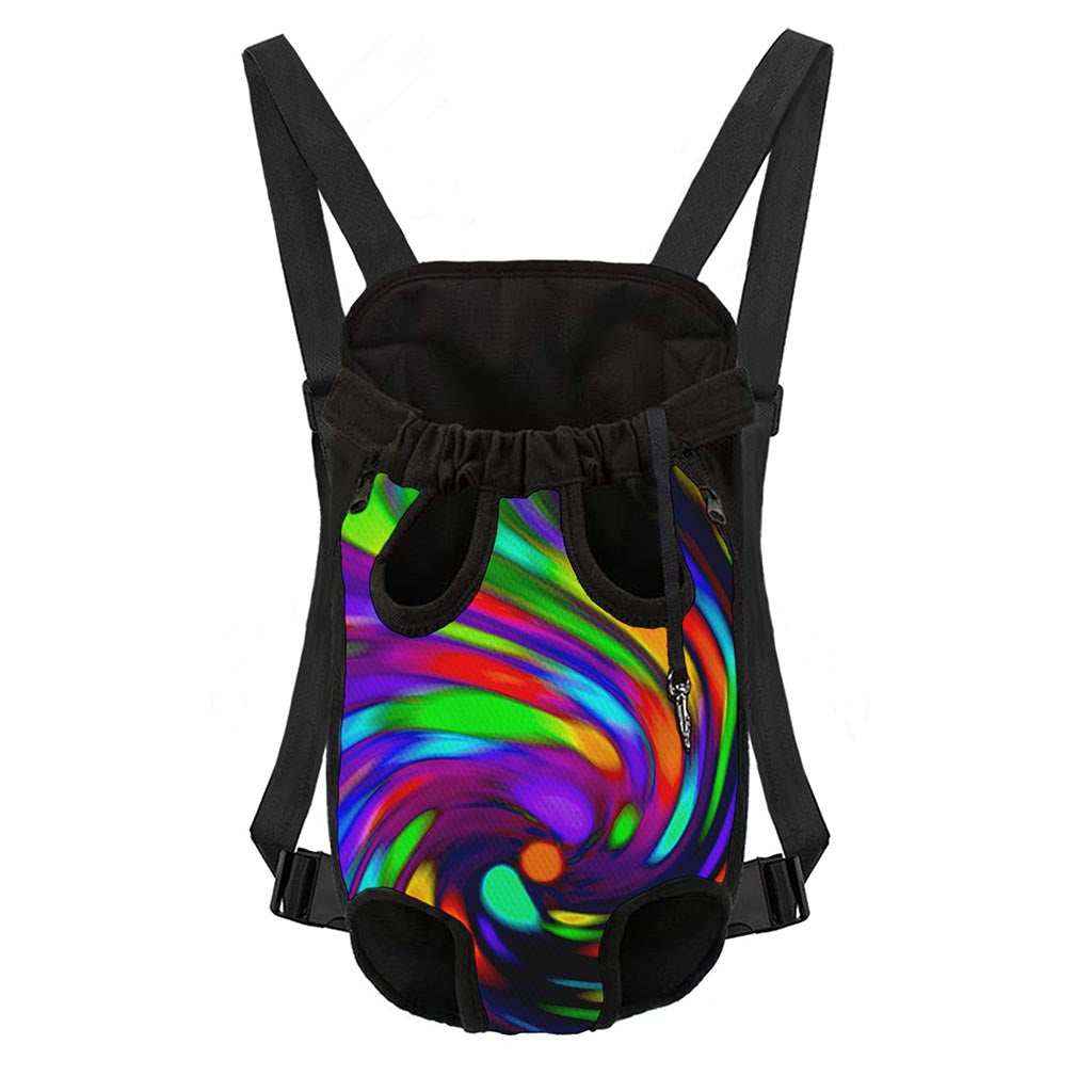 Colorful Spiral Trippy Print Pet Carrier Backpack