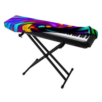 Colorful Spiral Trippy Print Piano Keyboard Cover