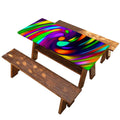 Colorful Spiral Trippy Print Picnic Table Cover