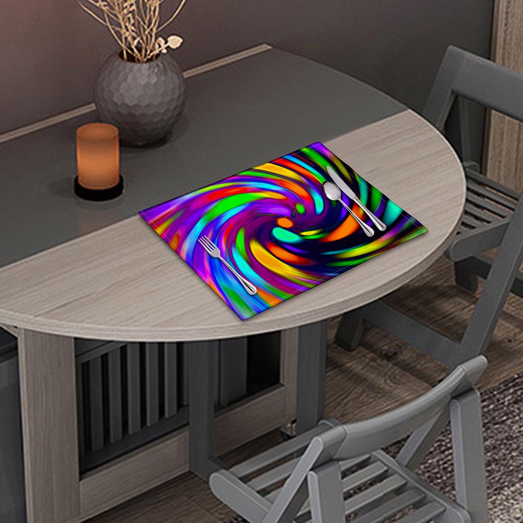 Colorful Spiral Trippy Print Placemat