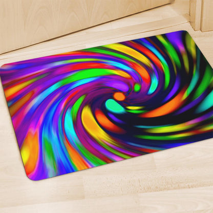Colorful Spiral Trippy Print Polyester Doormat