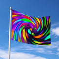 Colorful Spiral Trippy Print Polyester Flag