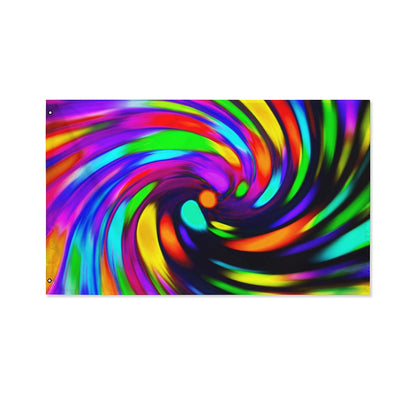 Colorful Spiral Trippy Print Polyester Flag