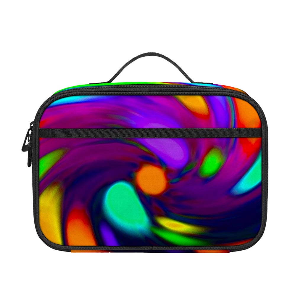 Colorful Spiral Trippy Print Portable Lunch Bag