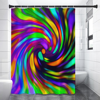 Colorful Spiral Trippy Print Premium Shower Curtain