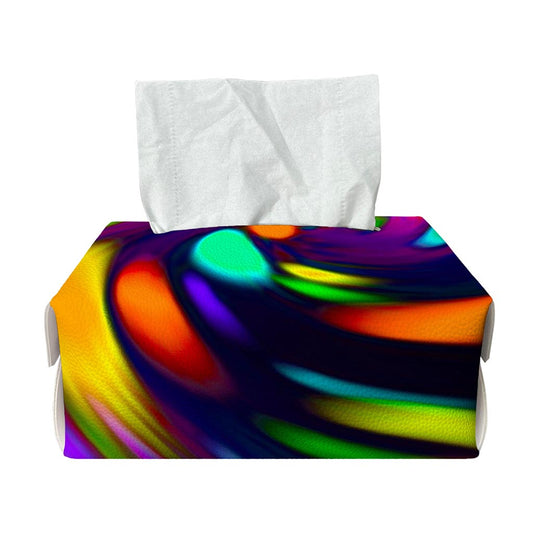 Colorful Spiral Trippy Print Rectangle Tissue Box Cover