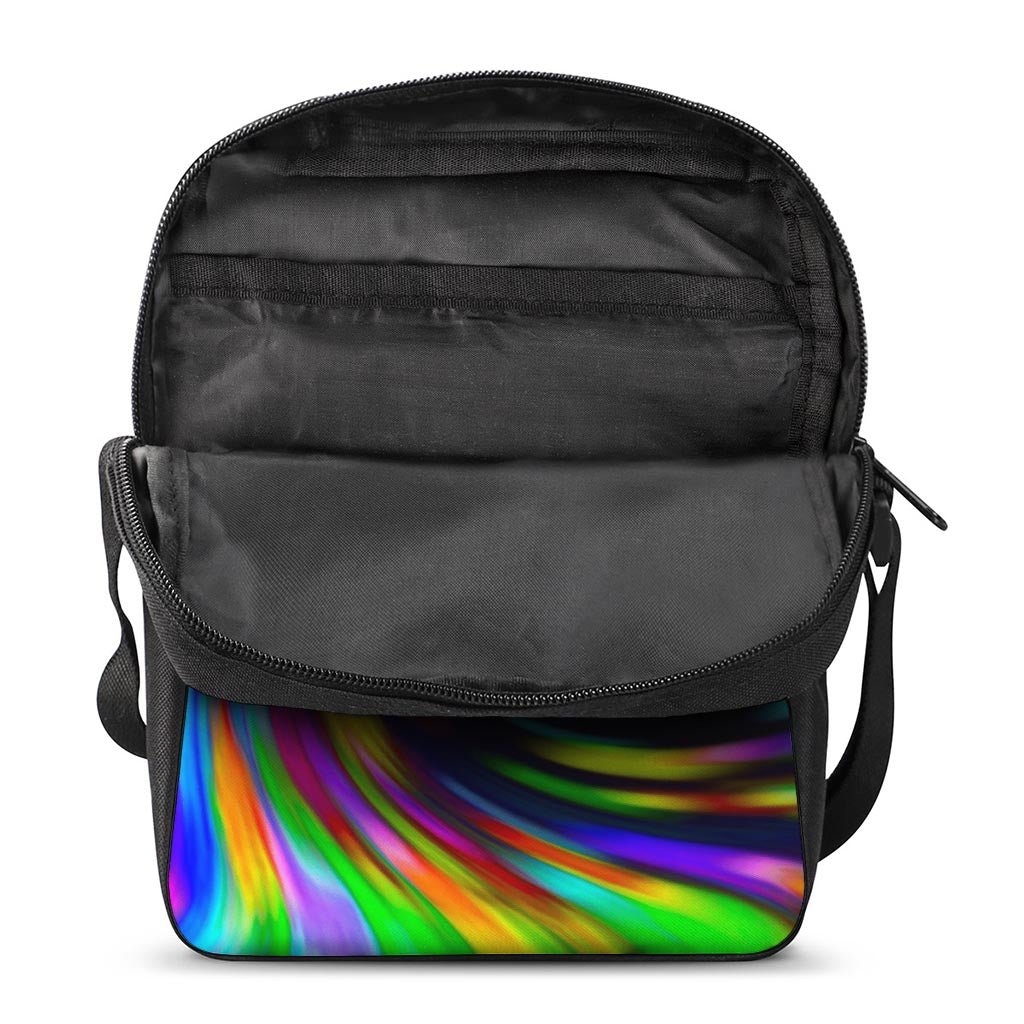 Colorful Spiral Trippy Print Rectangular Crossbody Bag