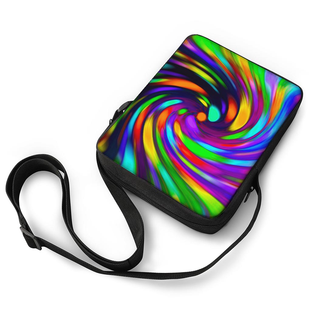 Colorful Spiral Trippy Print Rectangular Crossbody Bag