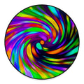 Colorful Spiral Trippy Print Round Floor Mat