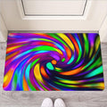 Colorful Spiral Trippy Print Rubber Doormat