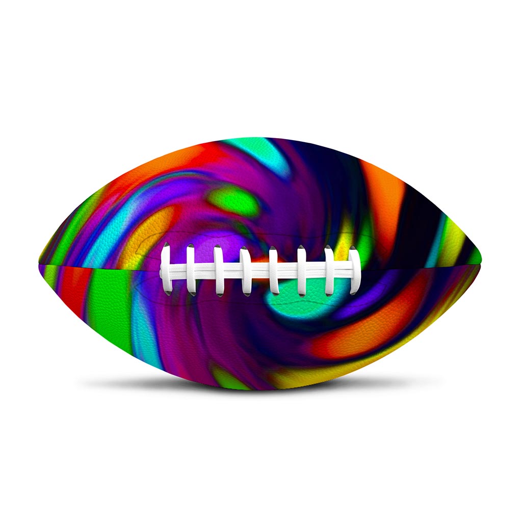 Colorful Spiral Trippy Print Rugby Ball
