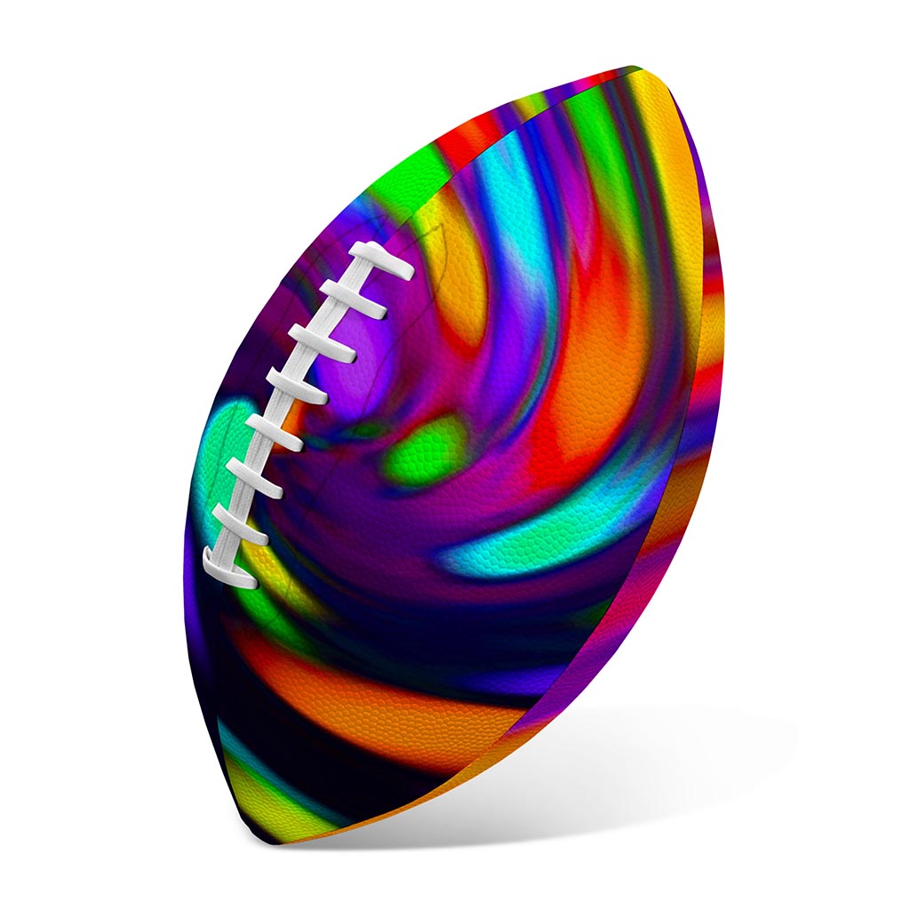 Colorful Spiral Trippy Print Rugby Ball
