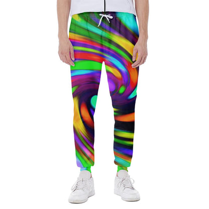 Colorful Spiral Trippy Print Scuba Joggers