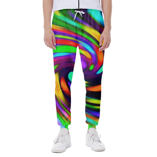 Colorful Spiral Trippy Print Scuba Joggers