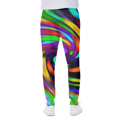 Colorful Spiral Trippy Print Scuba Joggers