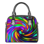 Colorful Spiral Trippy Print Shoulder Handbag