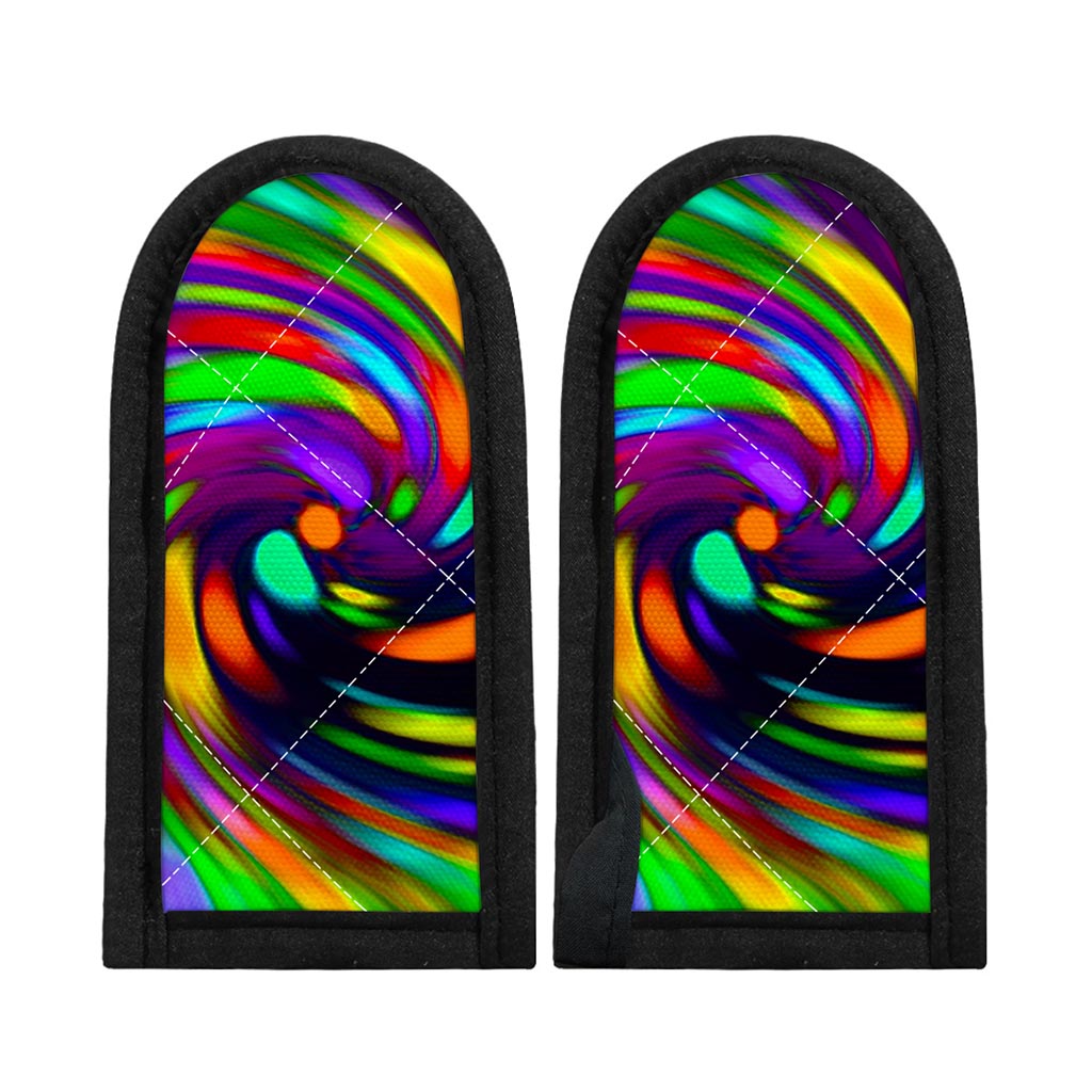Colorful Spiral Trippy Print Skillet Handle Cover