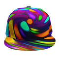Colorful Spiral Trippy Print Snapback Cap