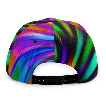 Colorful Spiral Trippy Print Snapback Cap