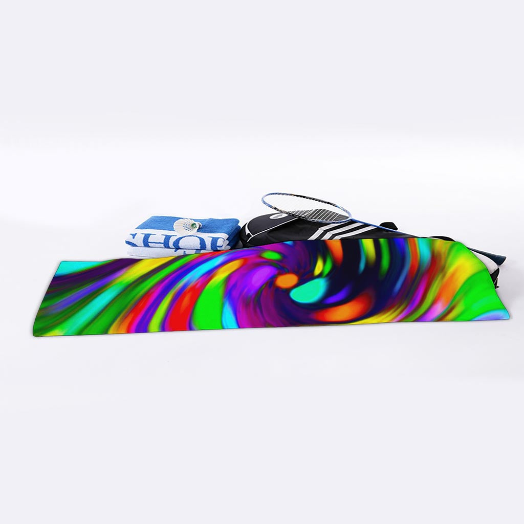 Colorful Spiral Trippy Print Sports Towel