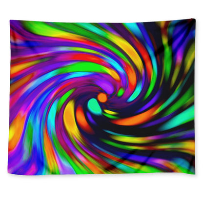 Colorful Spiral Trippy Print Tapestry
