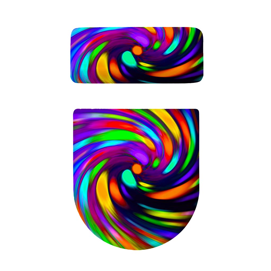 Colorful Spiral Trippy Print Toilet Lid And Tank Cover Set