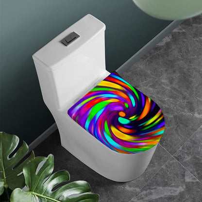 Colorful Spiral Trippy Print Toilet Lid Cover