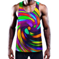 Colorful Spiral Trippy Print Men's Workout Tank Top