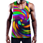 Colorful Spiral Trippy Print Training Tank Top
