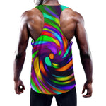 Colorful Spiral Trippy Print Training Tank Top