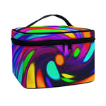Colorful Spiral Trippy Print Travel Makeup Bag