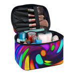 Colorful Spiral Trippy Print Travel Makeup Bag