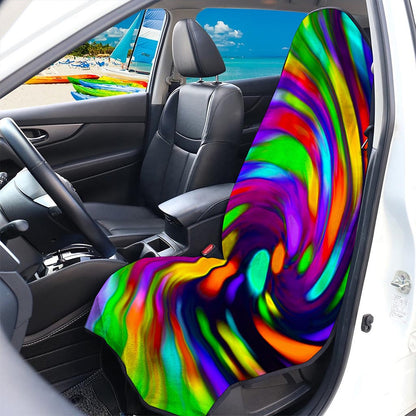 Colorful Spiral Trippy Print Waterproof Car Seat Cover