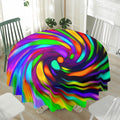 Colorful Spiral Trippy Print Waterproof Round Tablecloth