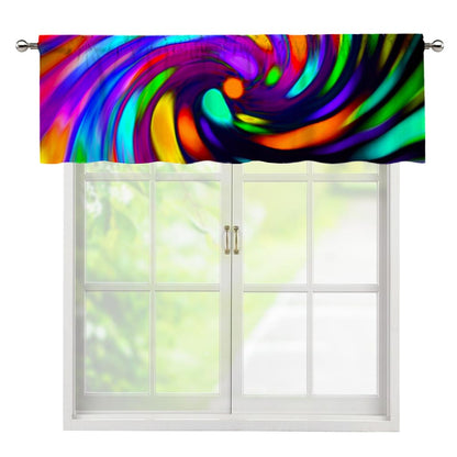 Colorful Spiral Trippy Print Window Valance