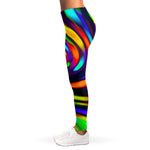 Colorful Spiral Trippy Print Women's Leggings