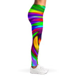 Colorful Spiral Trippy Print Women's Leggings