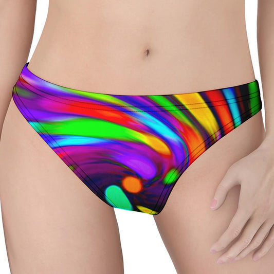 Colorful Spiral Trippy Print Women's Thong