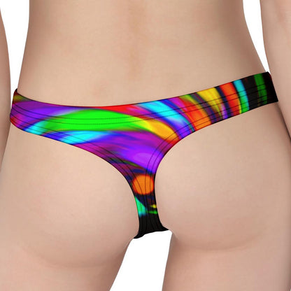 Colorful Spiral Trippy Print Women's Thong