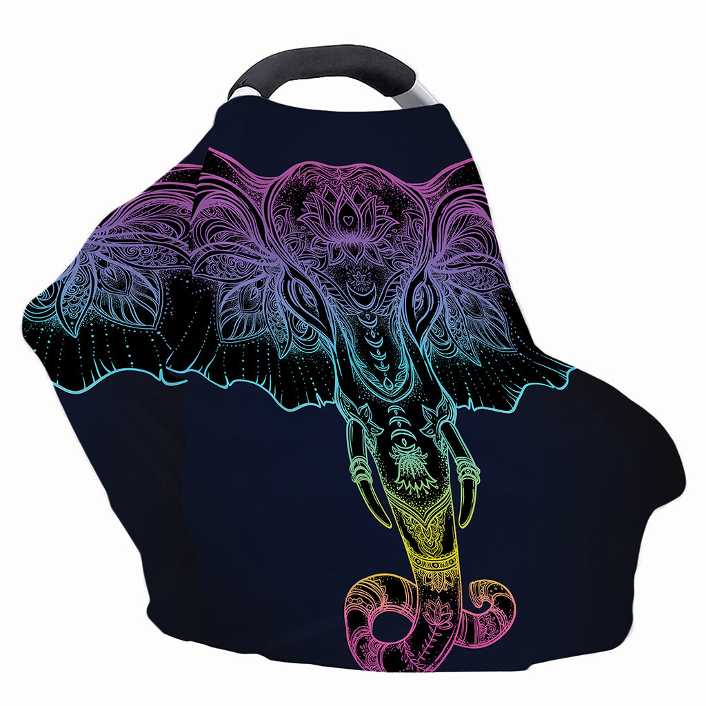 Colorful Spiritual Elephant Print Baby Seat Cover