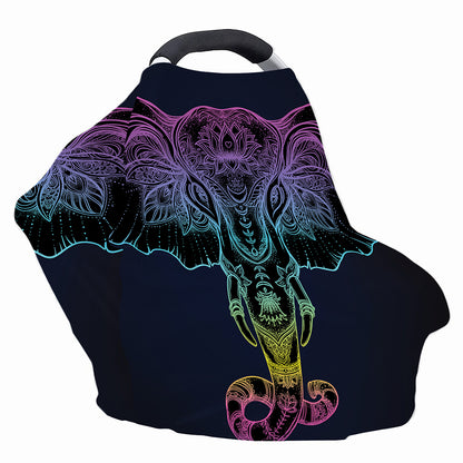 Colorful Spiritual Elephant Print Baby Seat Cover
