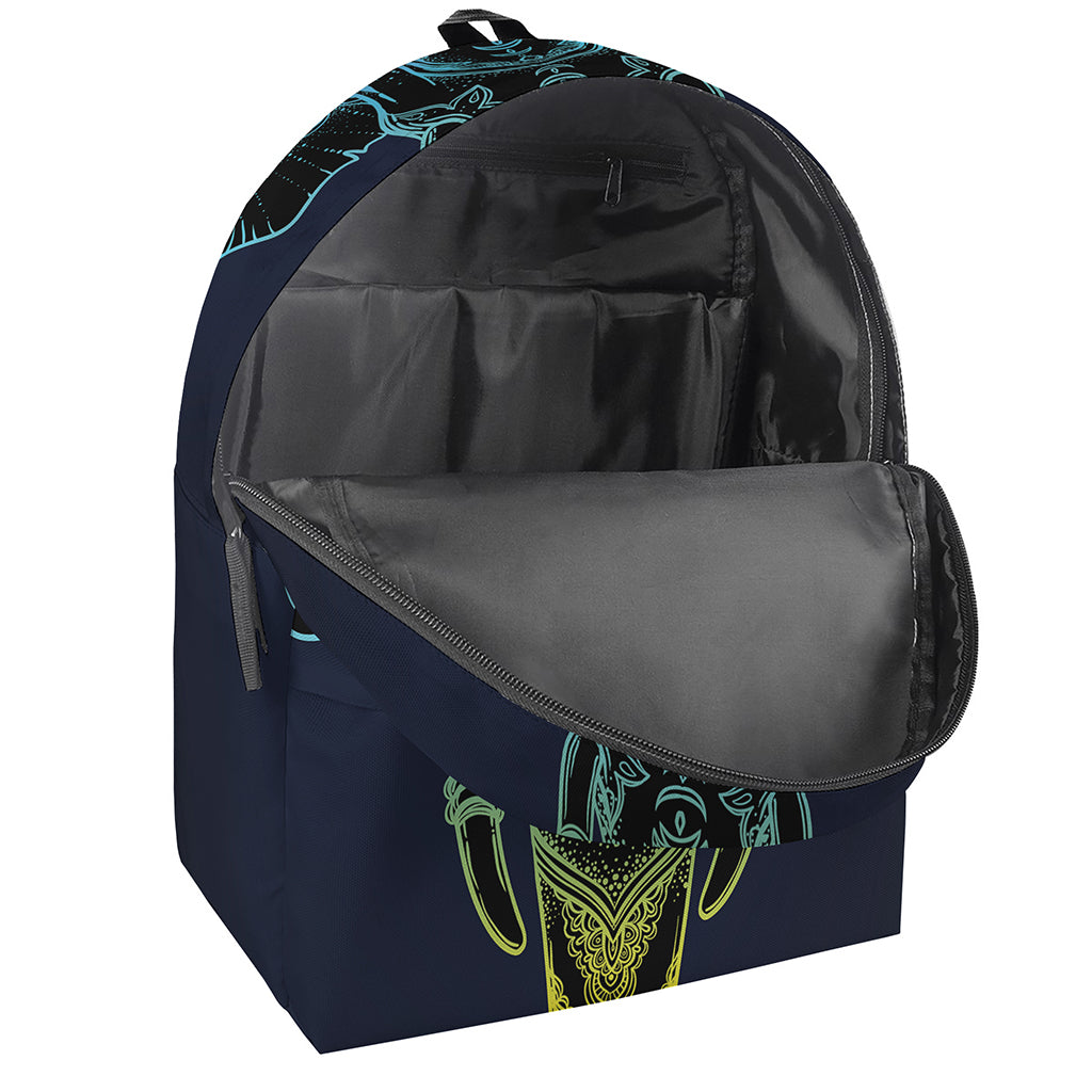 Colorful Spiritual Elephant Print Backpack