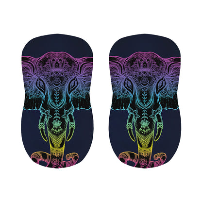 Colorful Spiritual Elephant Print Bar Stool Covers