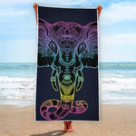 Colorful Spiritual Elephant Print Beach Towel